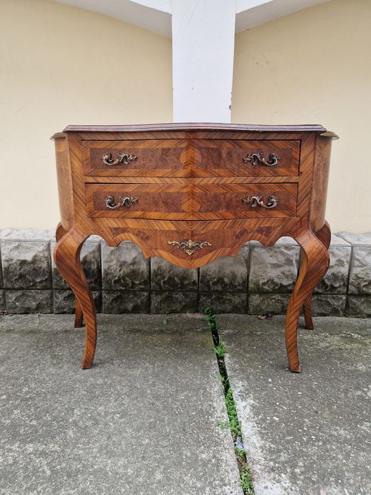 Прекрасен антикварен френски скрин шкаф масив интарзия