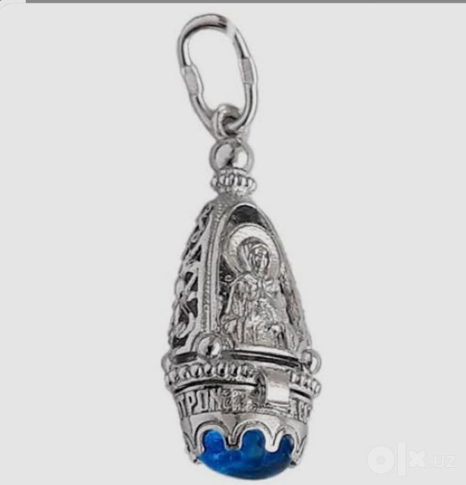 Серебряная ладанка с изображением Казанской богоматери..