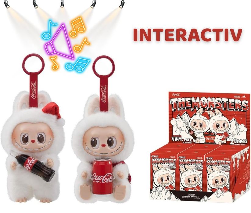 Музикално Labubu x Coca-Cola Blind Box, LED светлини + звукови ефе