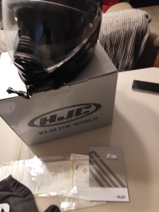 Cască moto HJC F70 Solid Metal Black – ca nouă + suport GoPro