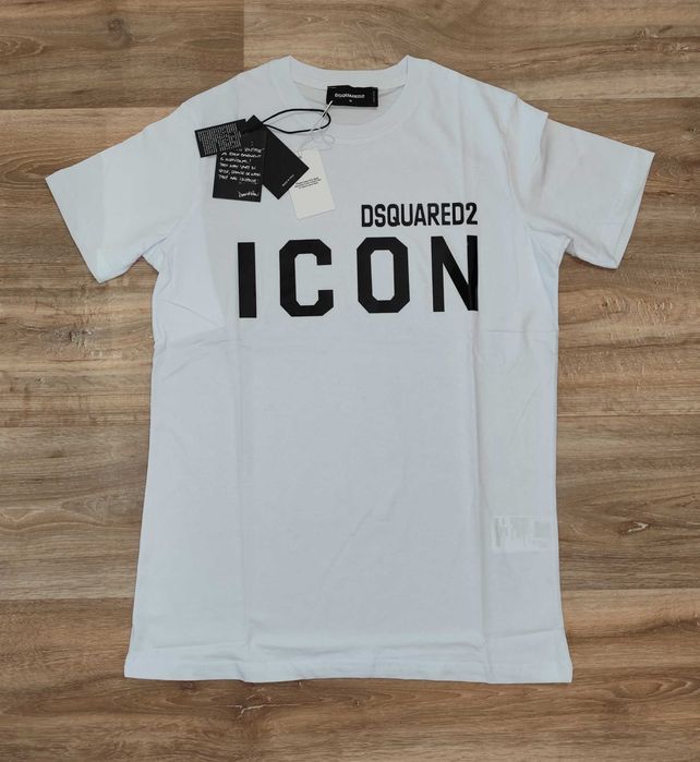 Детска мъжка фланелка тениска блуза Dsquared Icon памук нова