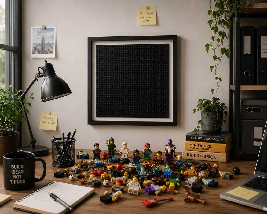 Ramă lemn figurine LEGO minifigures – cadou pt colecționari