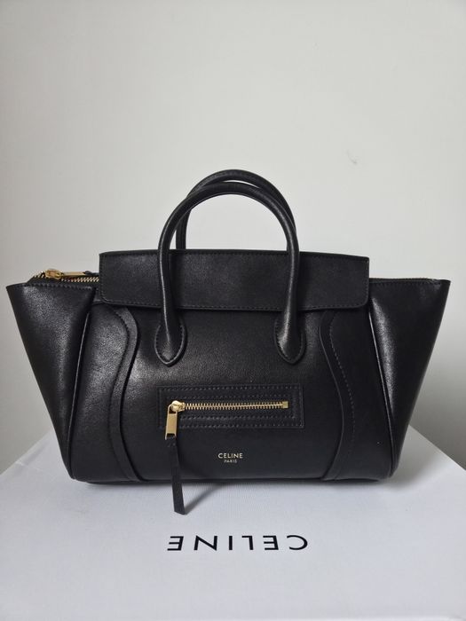 Celine little luggage in supple shiny lambskin