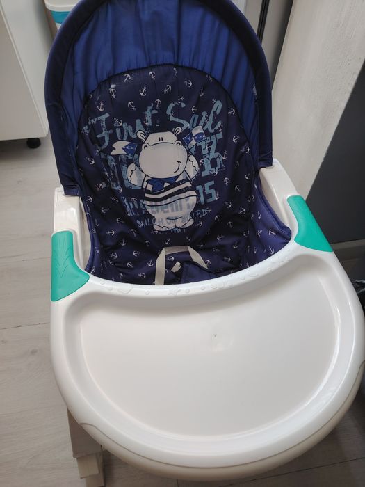 Бебешки Шезлонг LORELLI Alex Dark Blue Hippo с табла