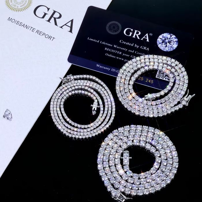 Colier Tennis Cu Diamante VVS1 Moissanite din Argint 925 & 18k Vermeil