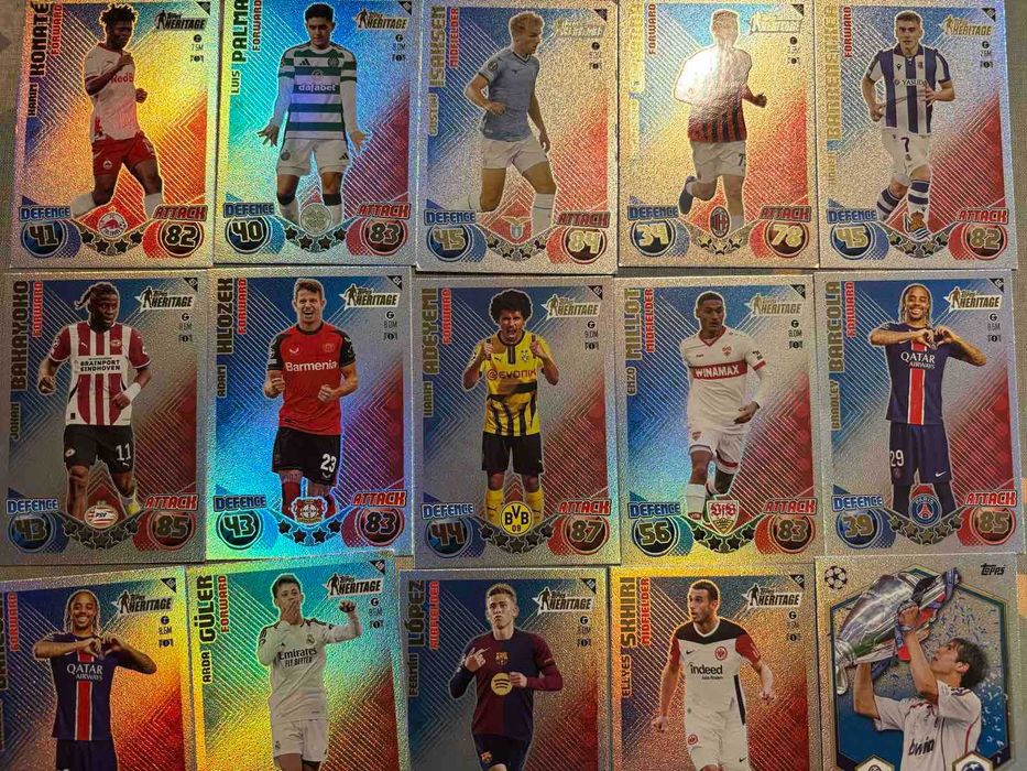 карти Topps Match Attax 25/26, 24/25, 23/24, Premier League 25/26, Women's Champions 24/25, Euro 2024