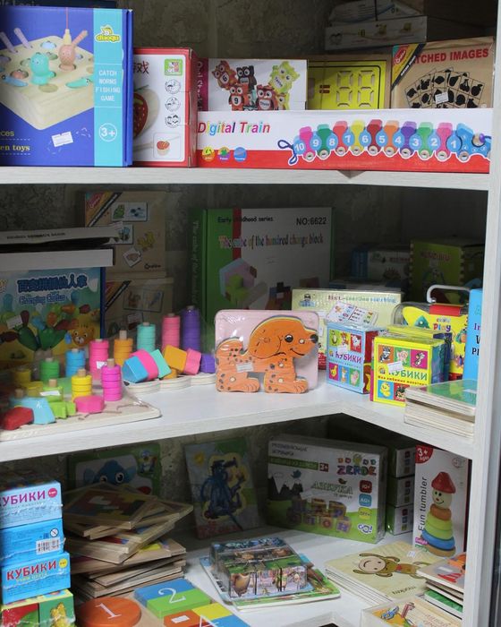 Развивающие игрушки, книги, канцтовары