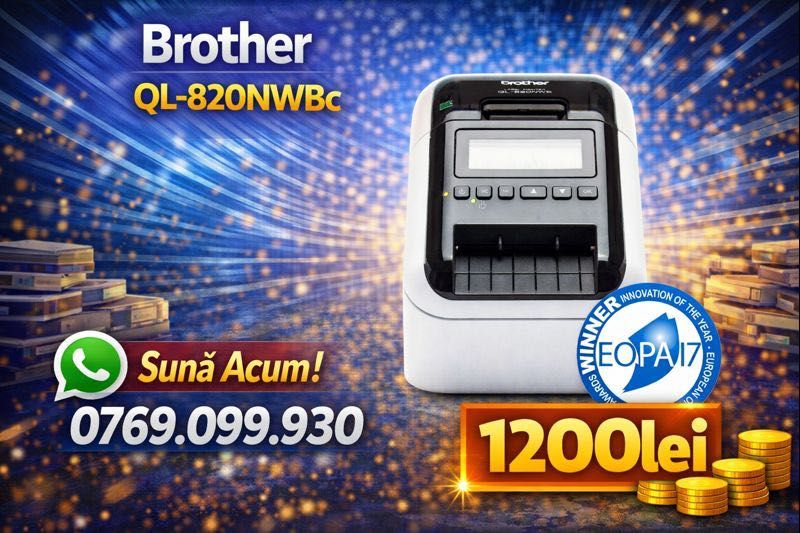 Brother QL-820NWBc Imprimantă de etichete cu Wi-Fi, Bluetooth SIGILATA
