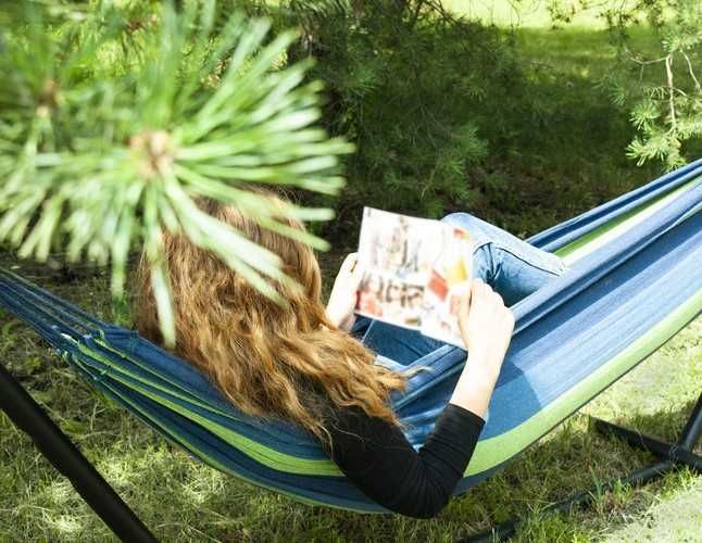 Хамак на стойка стоманена чанта градински хамаци 200х150см двоен 200кг