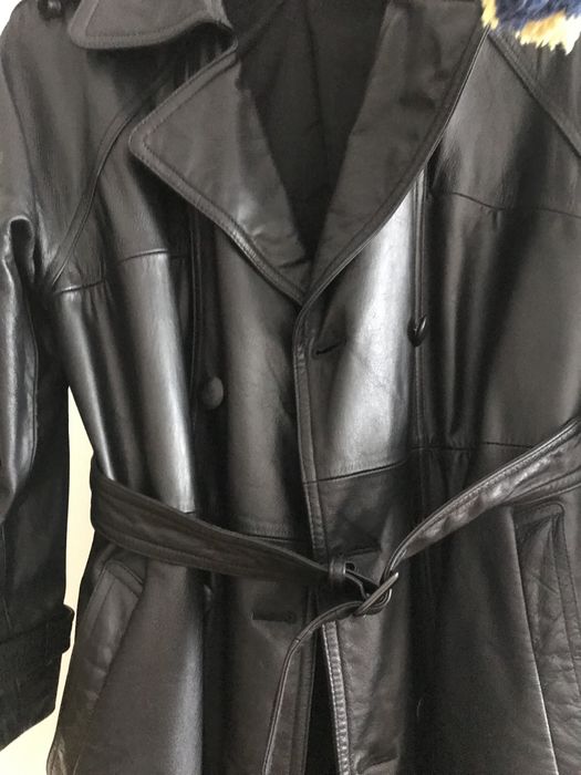 Кожаный  плащь муж.