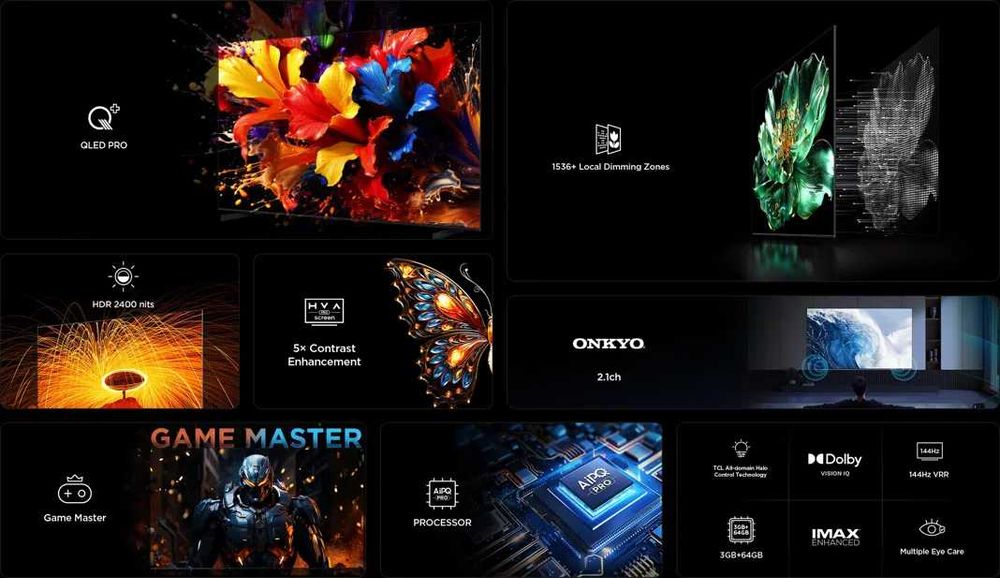 ТЕЛЕВИЗОР TCL C765 PREMIUM QD-Mini LED 4K 144 Гц мега скидка/ндс