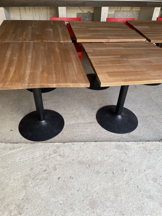 Маси по 70 лв със желязна основа плот 80см/80см