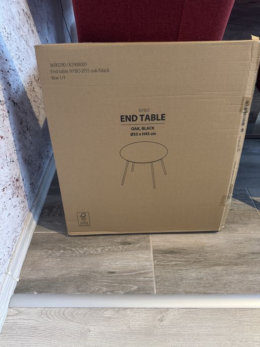 Măsuță cafea Ø55x45 cm stejar cald/negru