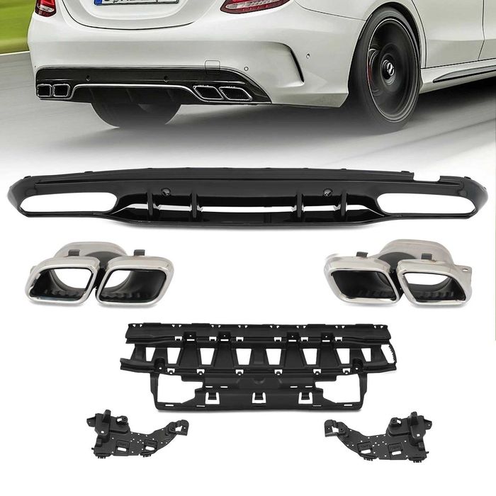 Дифузьор с хром накрайници AMG OPTIK C63 ЗА MERCEDES C-CLASS W205/S205