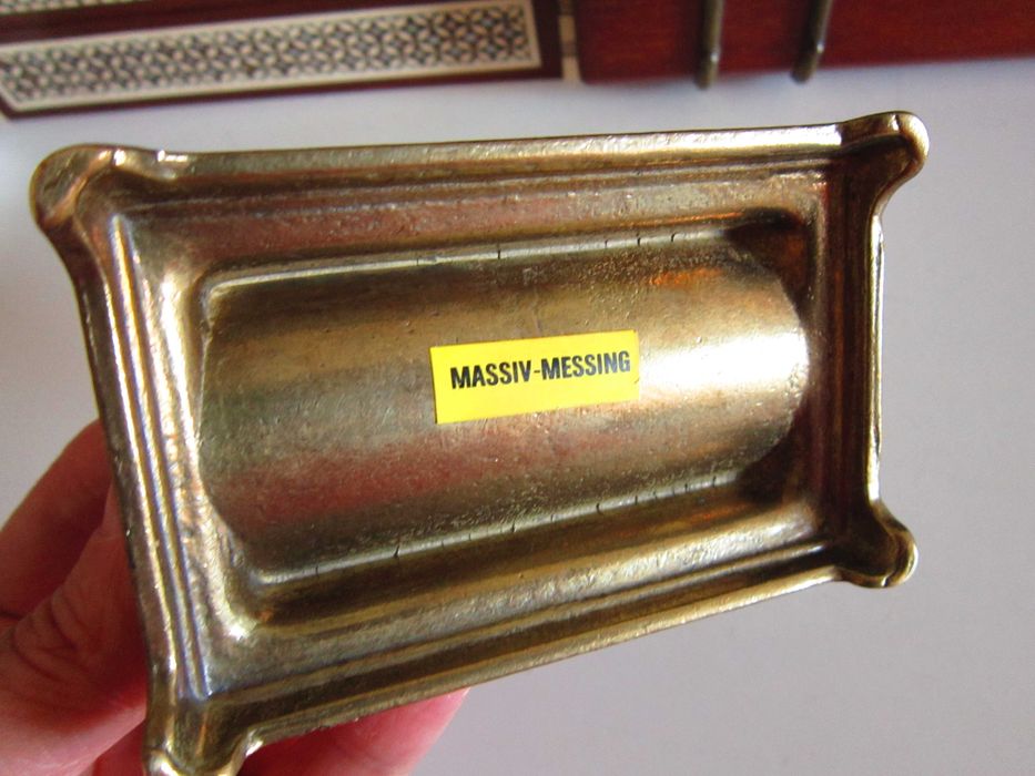 cadou rar cutie bijuterii mica bronz masiv Art Nouveau Germany1970