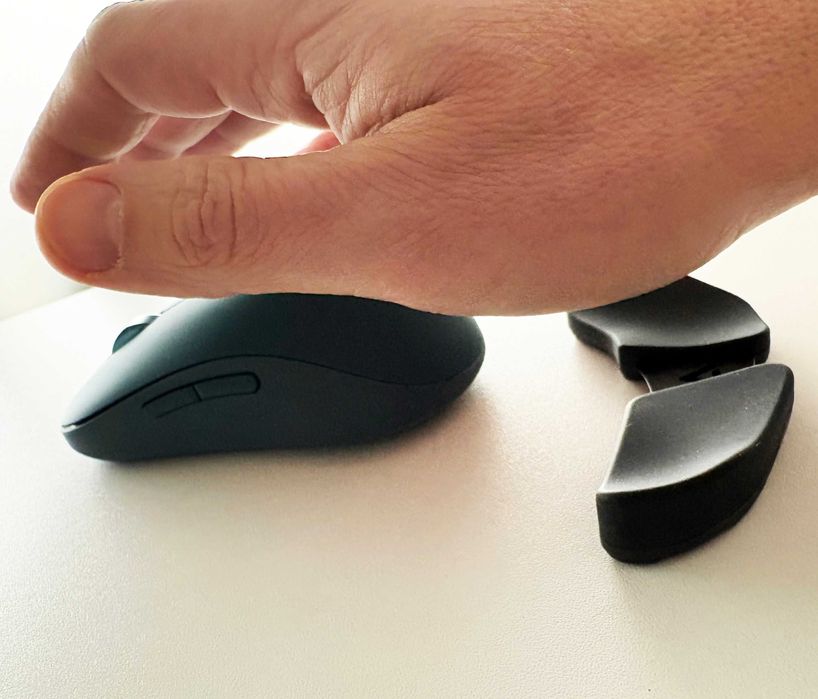 Suport ergonomic de încheietură mâna dreaptă mouse, Deltahub, L, Negru