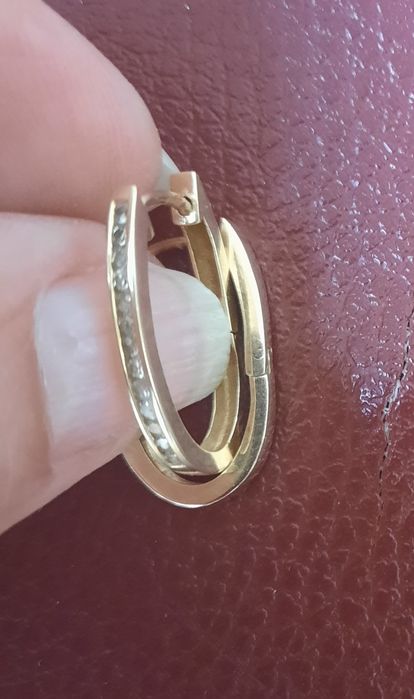 Серьги золотые с фианитом