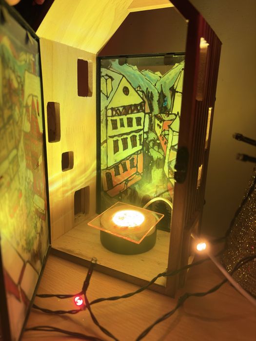 Коледна Ръчно рисувана лампа , коледен подарък