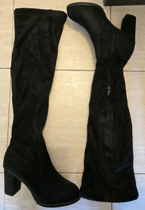 Cizme înalte din piele ecologică întoarsă