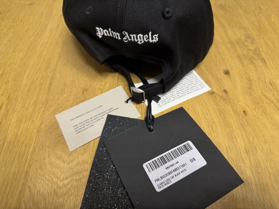 classic logo cap black white Palm Angels