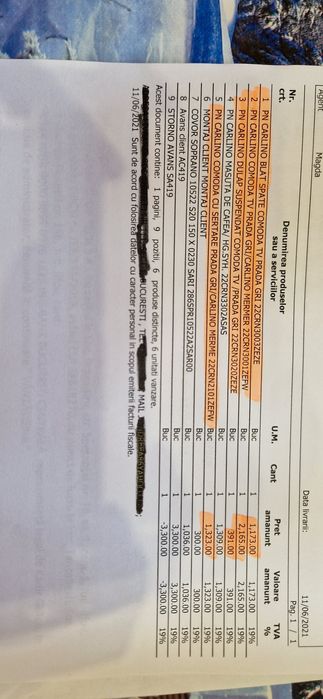 Vand mobila de living