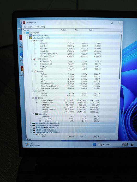 Alienware M15 R7 I7-12700H / RTX 3060 6GB / 16GB / 512GB