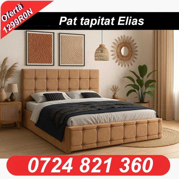 Pat tapitat Ieftin-mobila dormitor