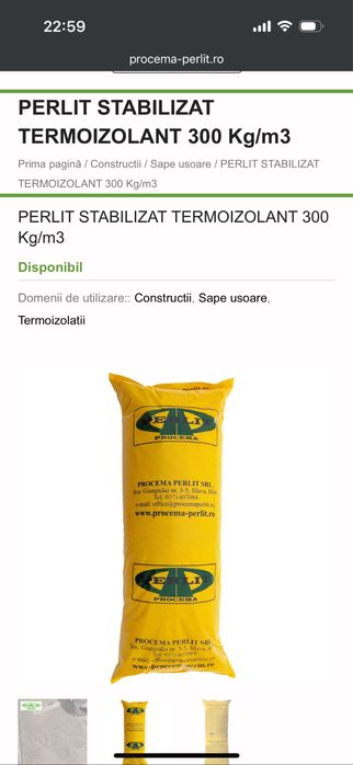 Vand perlit stabilizat termoizolant