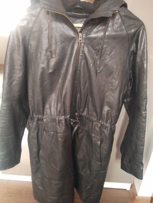 Естествена кожа чудесна  дамска зимна парка