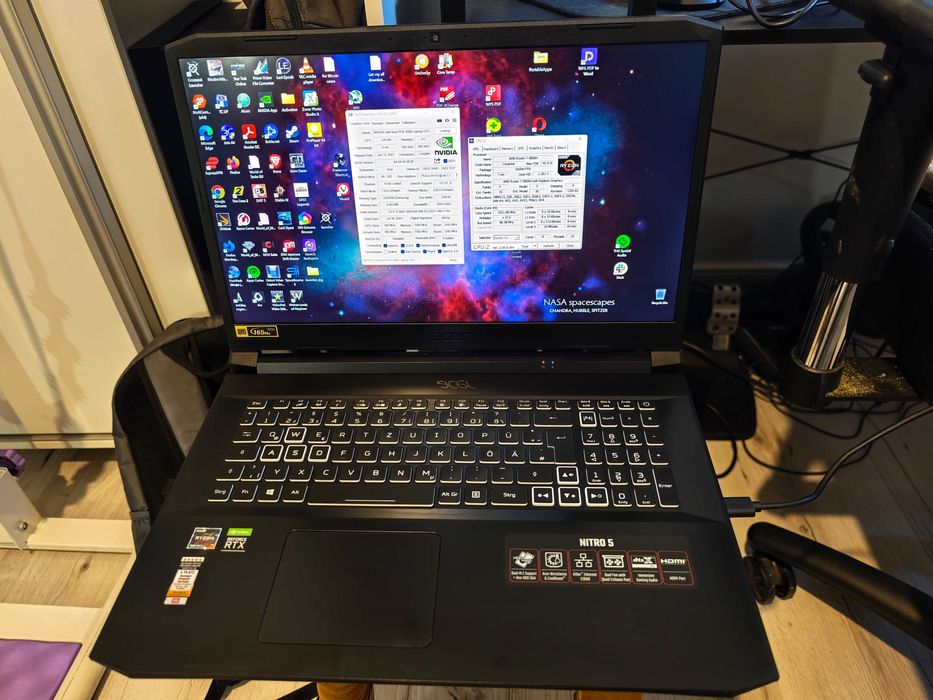 Laptop gaming 17.3 inch, Acer Nitro 5, Ryzen 5800h, 32 GB RAM, RTX3080