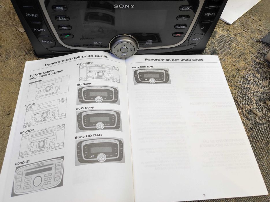 Радио СД/мп3 плеяр Sony за форд фокус/ц макс с блутут, комплект!