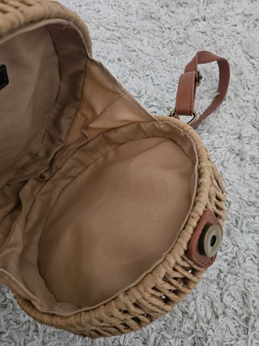 Кафява сламена чанта