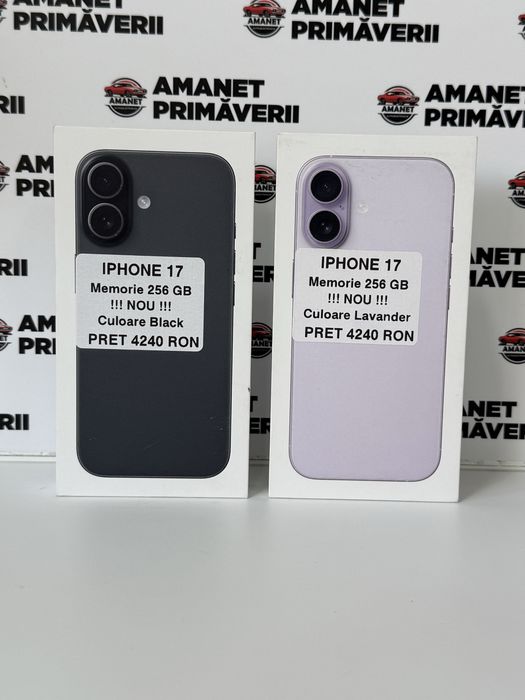 Iphone 17 NOU Sigilat 256 GB Black SI Lavander
