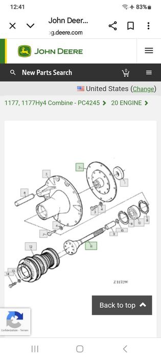 Cuplaj motor combina John Deere original