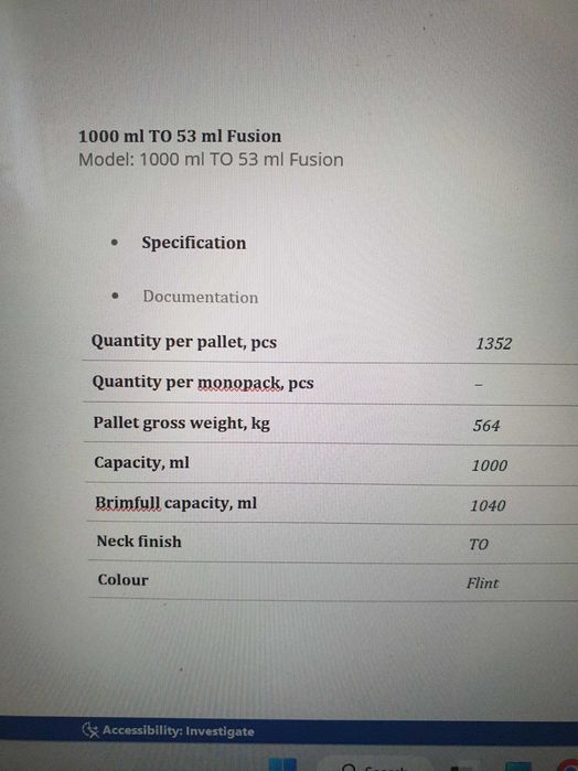 Стъклени бутилки 1 литър