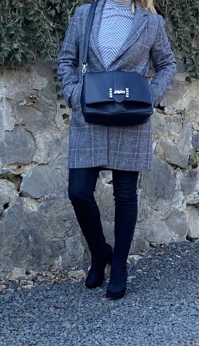 Palton gri Stradivarius