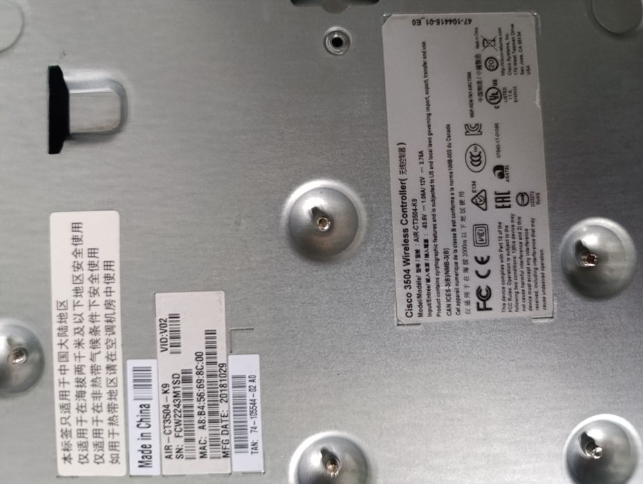 Cisco 3504 Wireless Controller (AIR-CT3504-K9) с 71 ПЕРМАНЕНТНИ ЛИЦЕНЗА