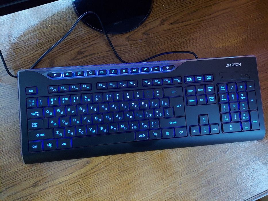 RU/ENG!Мултимедийная Клавиатура проводная A4tech KD-800L с подсветкой