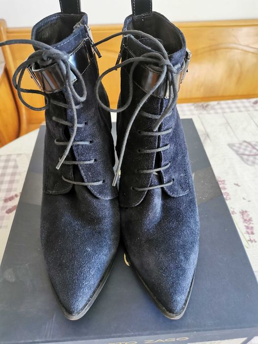 Нови сини боти, естествен велур НАМАЛЯВАМ - при интерес