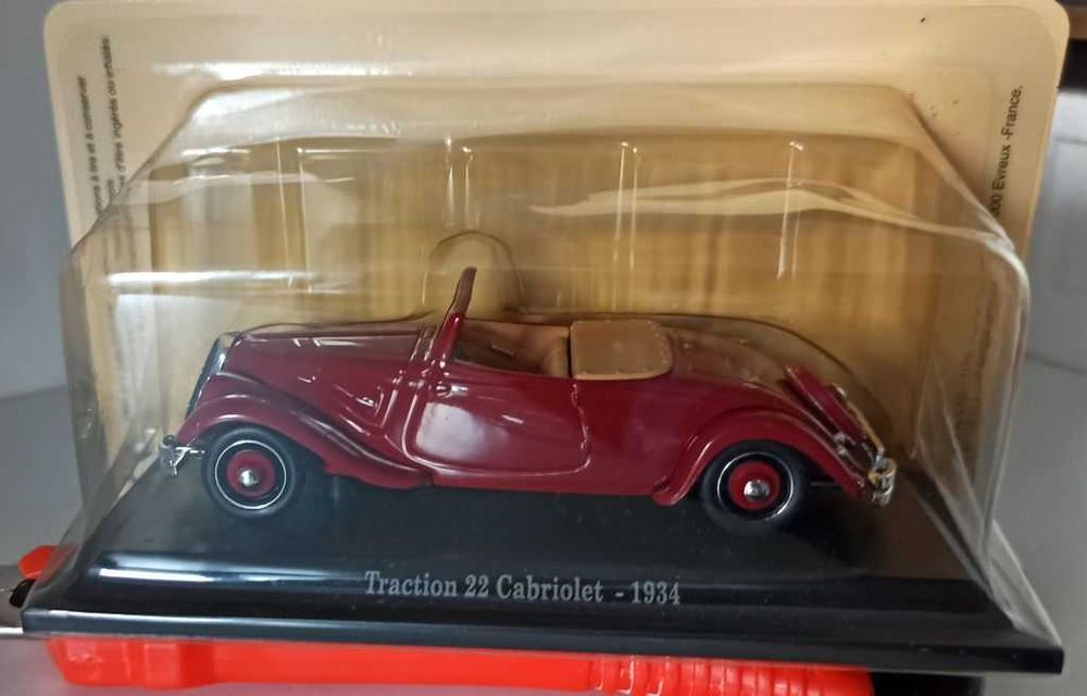 Macheta Citroen Traction 22 Cabriolet 1934 rosu - Atlas 1/43
