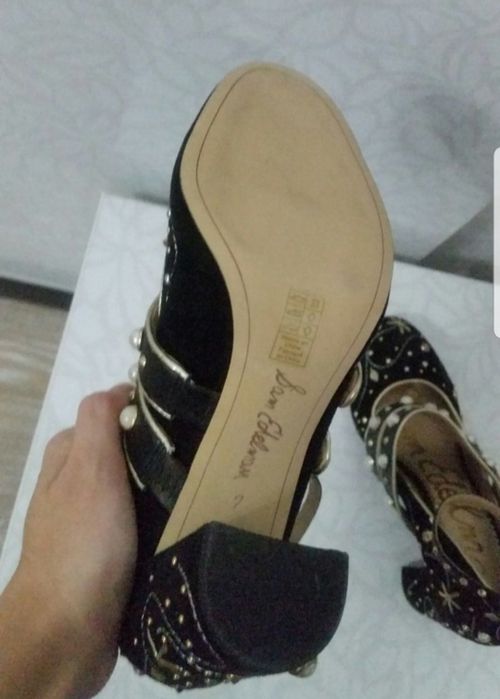 Pantofi Sam Edelman 38 noi piele naturala negri cu perle superbi