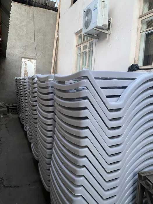 Лежак Шезлонги для бассейнов, пластиковые, Турция, Цвет - Белый, Лежак