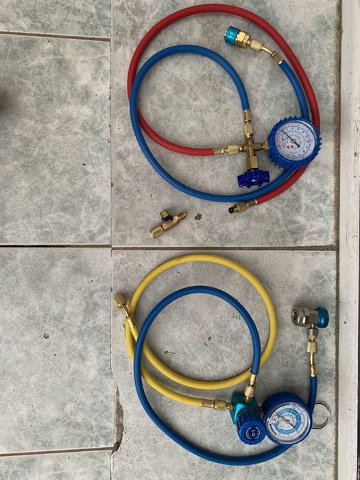 Kit incarcare freon clima ac r134a manometru cupla auto robinet noi
