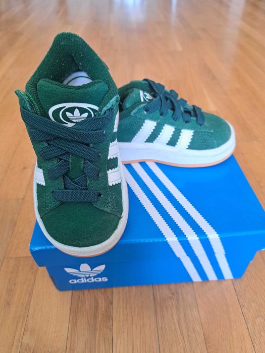 Детски кецове Adidas Campus размер 21 в зелен цвят