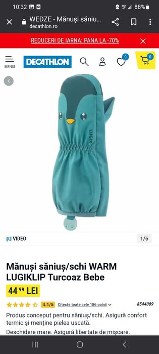 Combinezon Wedge impermeabil +mănuși 12-18 luni 73-81cm