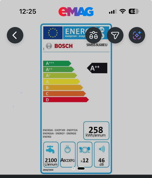 Vand masina de spalat vase Bosh clasa A++ , 60 cm , independenta
