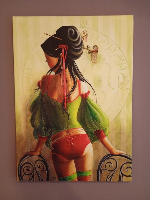 Tablou Geisha, print pe panza