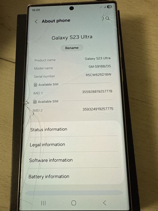 Samsung S23 Ultra 256Gb Full Box Sticla sparta