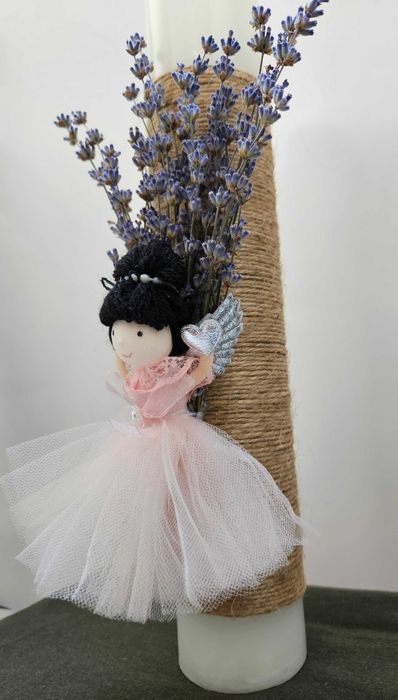 Lumanare botez fetita Printesa si levantica