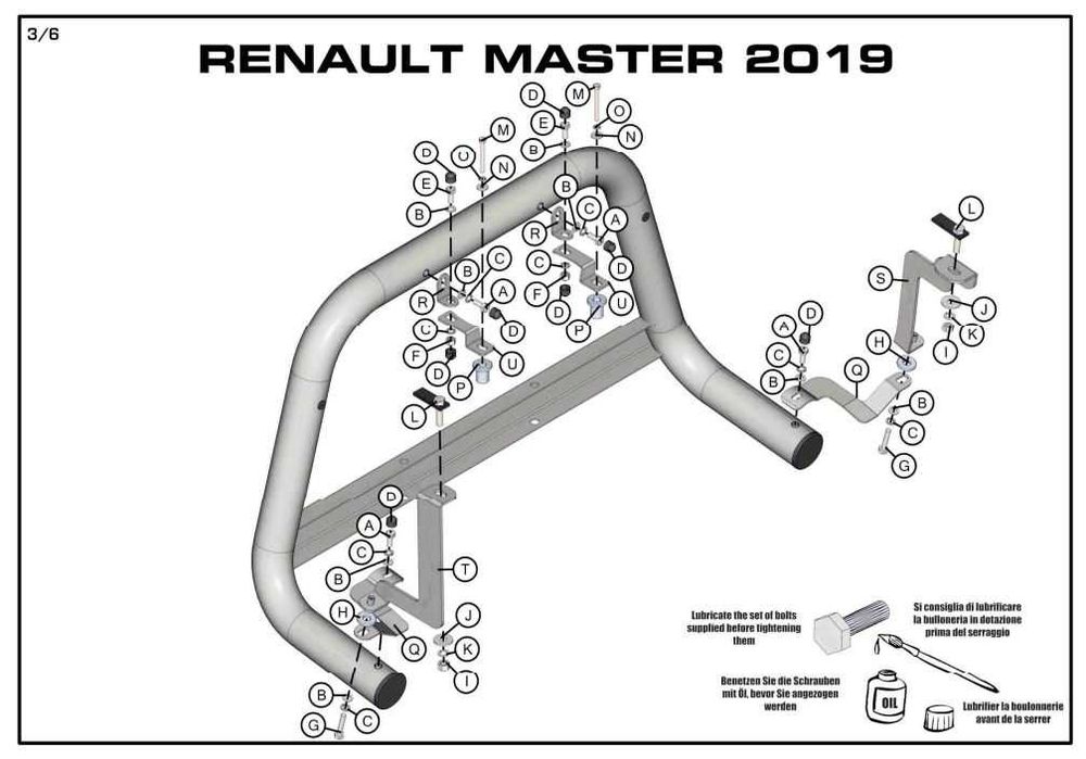 Bullbar inox Renault Master 2019-2023 63mm Omologat - Ultimul Set